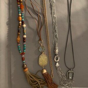 5 Long Necklaces - Chico's costume jewelry